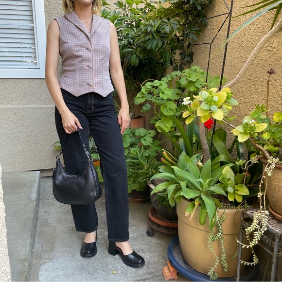 Vintage black/silver Coach leather shoulder bag - Picture 3 of 14
